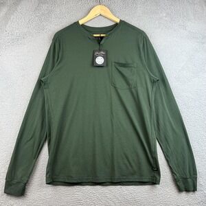 NewGood Man Brand Shirt Mens M Kombu Green Long Sleeve Pocket Crew Neck Tee